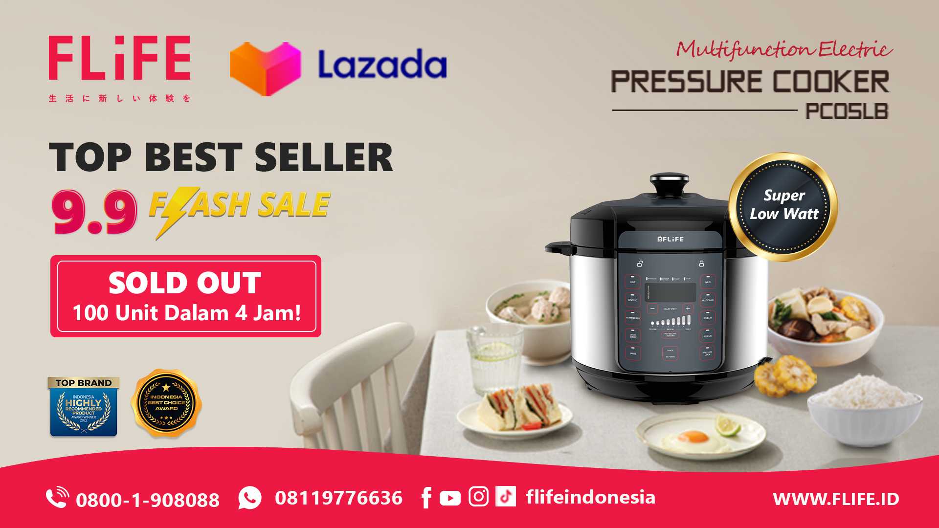 Flife 10 in 1 Multifunction Pressure Cooker Jadi Peralatan Dapur Paling Laku di Lazada