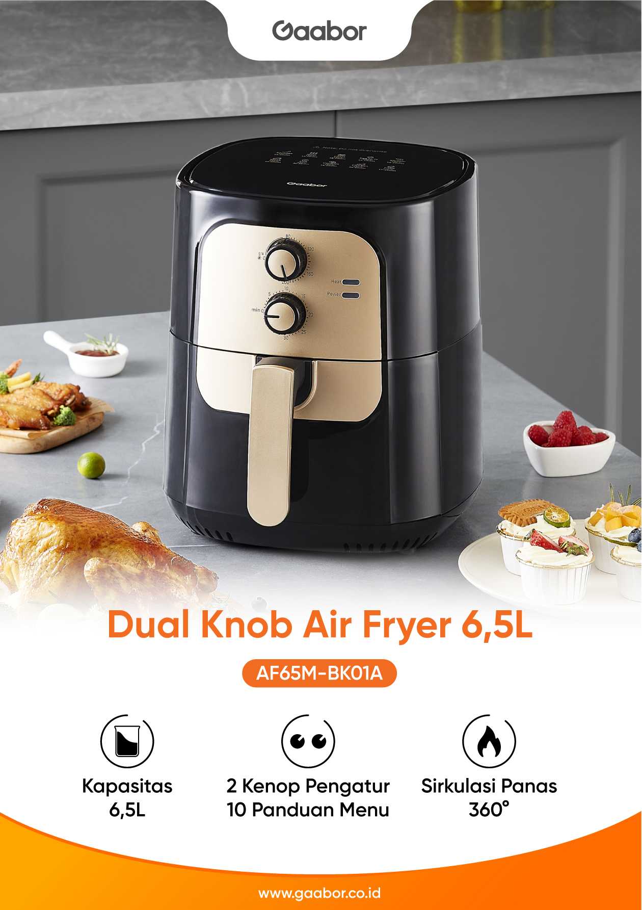 Air Fryer 6.5 Liter AF65M-BK01A