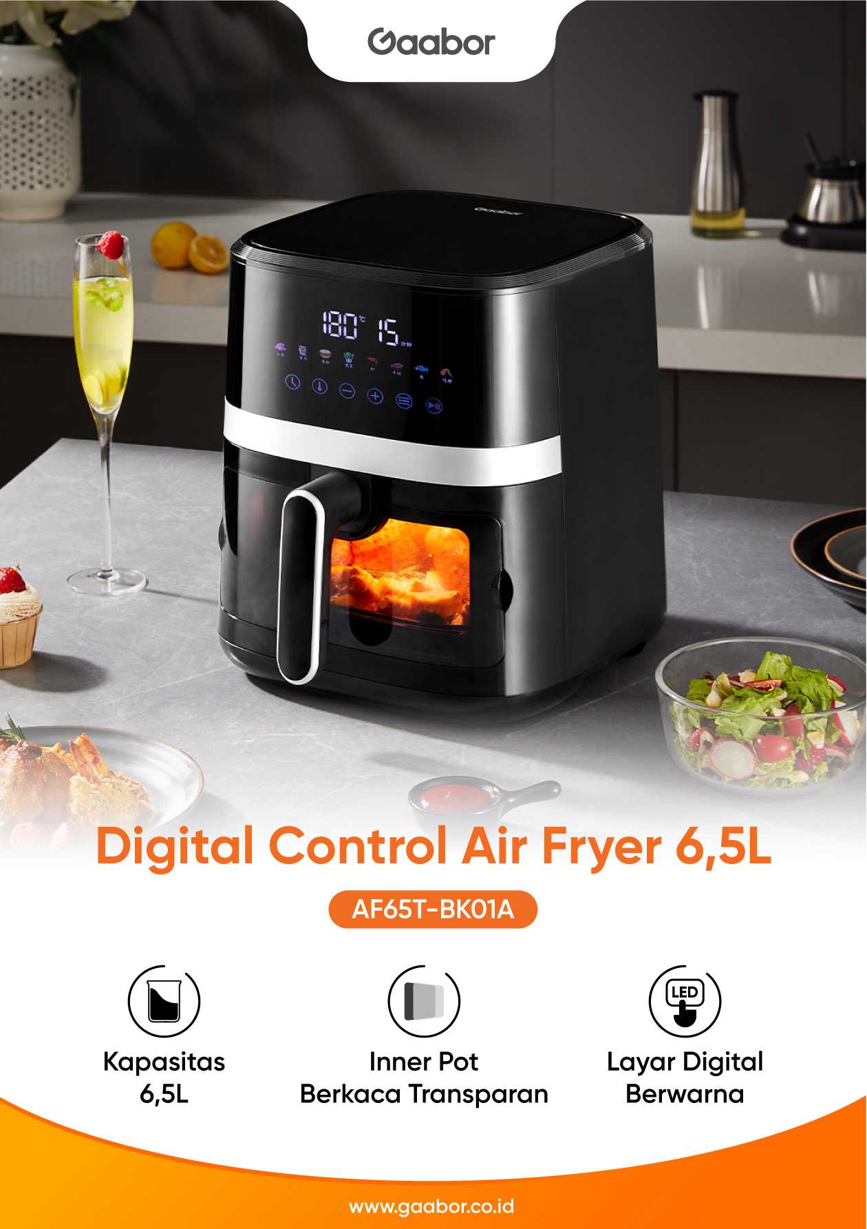 Air Fryer 6.5 Liter AF65T-BK01A