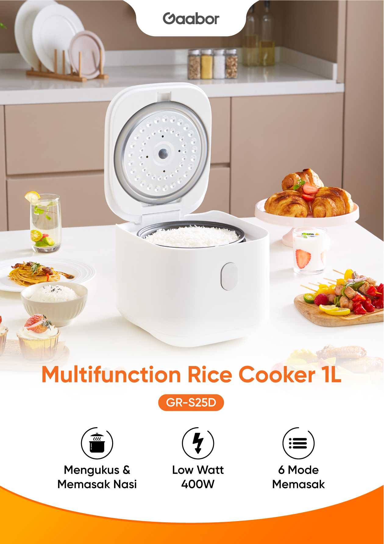 Multifunction Mini Rice Cooker 1 Liter GR-S25D