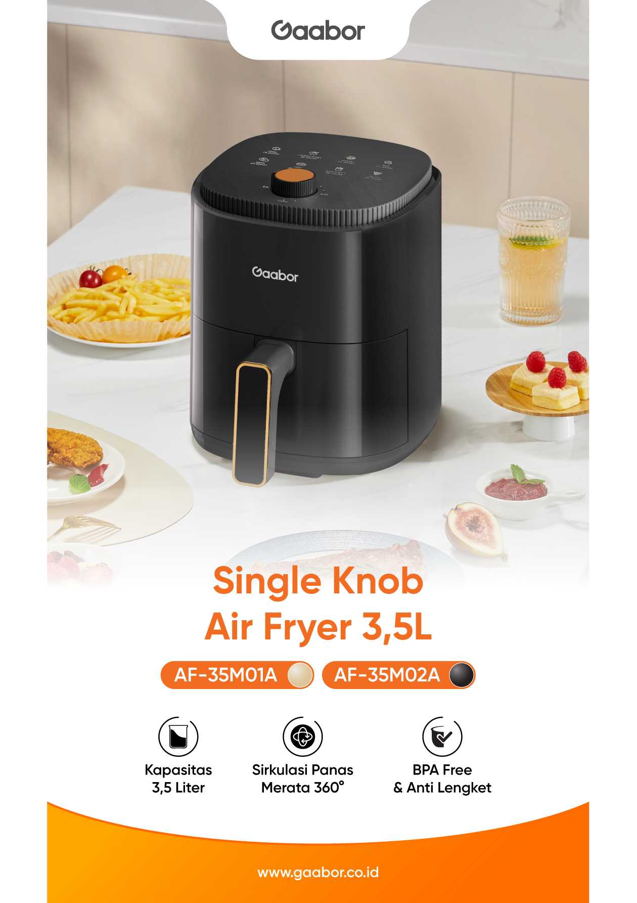 Single Knob Air Fryer 3.5L AF-35M01A