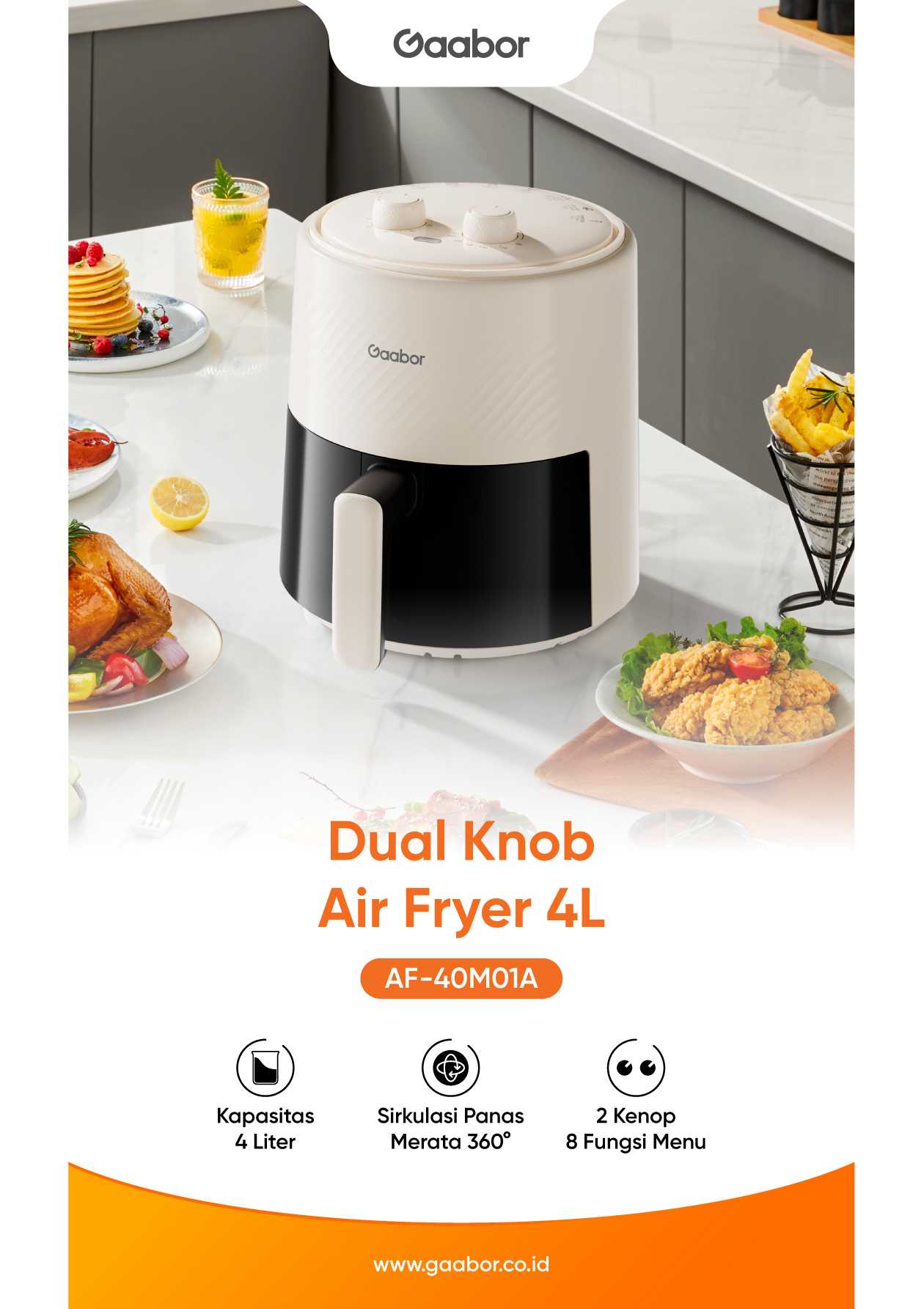 Dual Knob Air Fryer 4 Liter